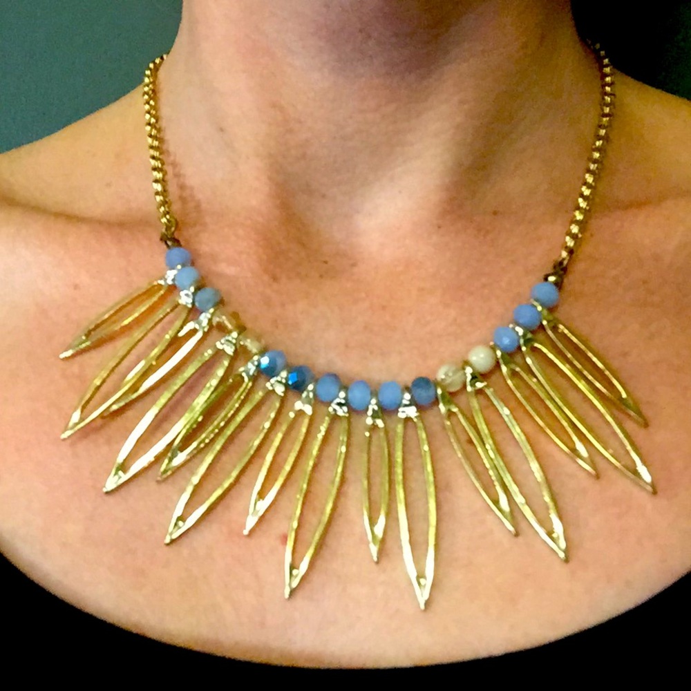 5/$25 Purple and gold feather necklace